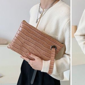 Croc Embossed Clutch
